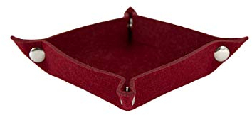 Oblique Unique® Filzschale mit Druckknöpfen als Schlüsselablage Ablage für Kleingeld Smartphone DIY Deko Schale Box - Farbe wählbar (Weinrot)