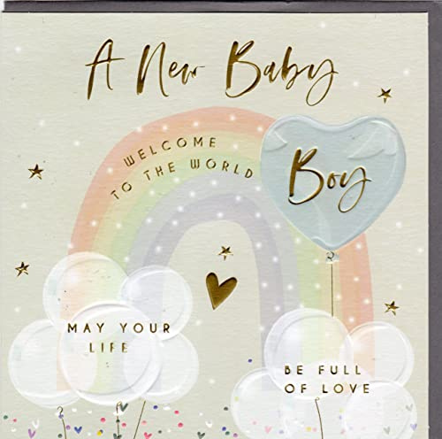 Belly Button Designs BE338 - Tarjeta de felicitación para nacimiento de un niño con relieve, ideal también para regalar dinero o cupones