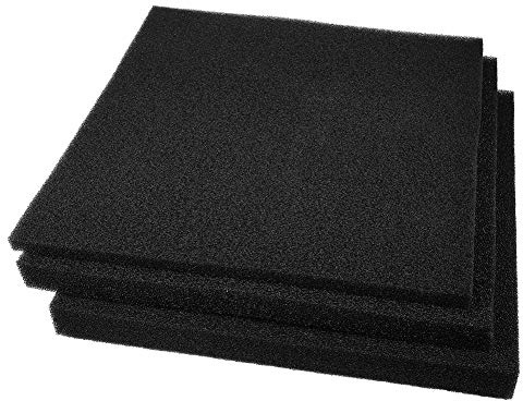 lyrlody Spugna Filtrante, Filtro in Schiuma Biochimica per Acquario, Spugna Filtro Fine Filtra i Blocchi, Gli Escrementi, Gli Avanzi di Foraggio, Nero(Foro Grosso 50 * 50 * 2 cm)