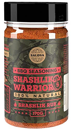 Shashlik Warrior BBQ Shashlik Rub - 100% Natural BBQ Seasoning - A Fragrant Caucasian Cuisine Seasoning Mix Perfect For Marinades, Skewers And Other Grilled Dishes - Large Jar (170g)