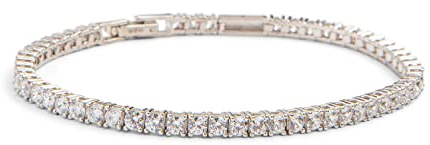 Amoonìc Damen Armband Silber 925 mit Zirkonia | Tennisarmband mit Gravur für Namen | Personalisierte Armkette Frauen als Geschenk für Mutter Tochter Freundin