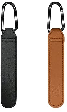 2 Pezzi Ganci Passeggino, Pelle Ganci, Gancio per Borsa Spesa, Ganci per Passeggino Universale, Moschettoni per Carrozzina, Per Carrozzina Bici Auto Carrello Appendi Sacchetti (Marrone/scuro)