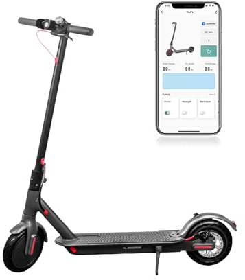 8,5 Zoll Elektroroller mit App-Funktion LED Display, Faltbarer e Roller 7,8 Ah Li-Ion Akku, 20-25 km Reichweite, Max. Belastung 120 kg, Elektroscooter für Erwachsene (Nein ABE)