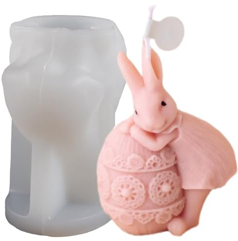 Cohentbliss Stampo in Silicone Coniglietto di Pasqua 3D per Realizzare Candele,Aromaterapia,Sapone,Resina Ornament