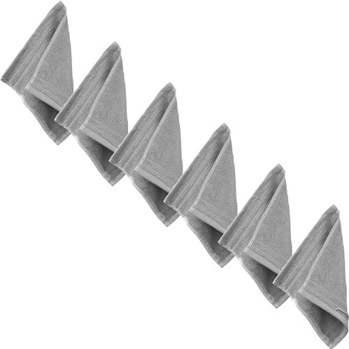 Erwin Müller Seiftuch Heidelberg 6er- Pack, 100% Baumwolle hellgrau Größe 30x30 cm - weiche Qualität, saugstark und strapazierfähig - praktisch durch Schlaufe