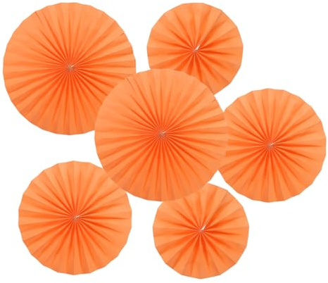 PATIKIL 20 cm/30 cm/40 cm pappersfläktar hängande dekoration, 12 i 1 set rund vaxkakefläkt med pärla för födelsedag bröllop examensevenemang fest, orange