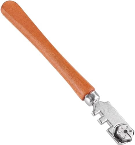 Glass Cutter, 30MM Professional Six Wheel Glass Cutter Craft Cutting Kit Tool with Handle Nice Processed Glass Cutting Tools Craft Supplies