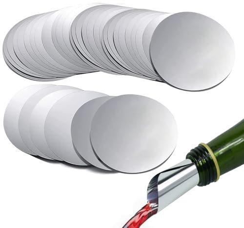 Wine Pourer Discs, 50 Pcs Drip Stop Wine Bottle Pourers Disk Round Pouring Discs for Bottles Home Accessories Bar