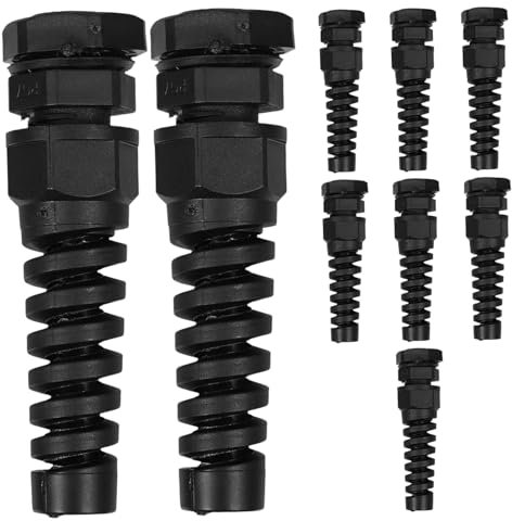 Ipetboom 10pcs Nylon Cable Glands Joints Spiral Strain Relief Outdoor Cable Pass Through Connectors Wire Strain Relief