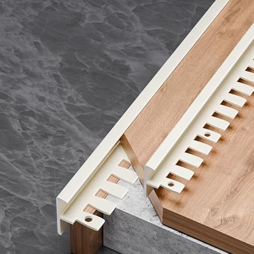 Profilo flessibile a forma di F in metallo per scale e piastrelle laminate, finitura opaca, bordo per transizioni fluide e design moderno