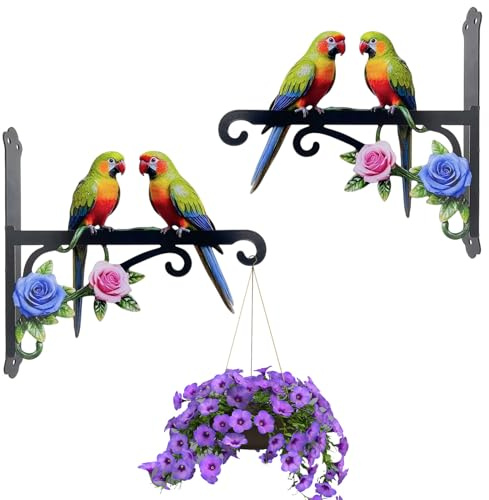 YunBey 2 Supports Suspension Métal Perroquet Rose