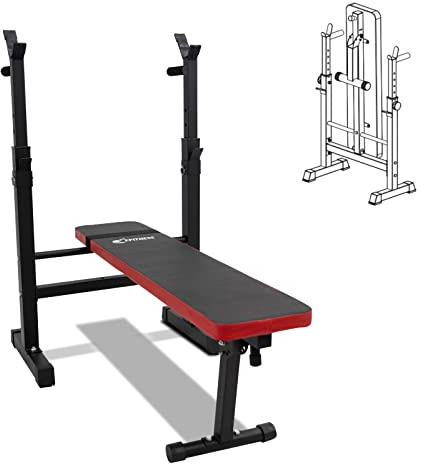FFitness Panca pesi con supporto Bilanciere Panca Piana Palestra pieghevole regolabile Multifunzione Rack Weight Bench per sollevamento pesi