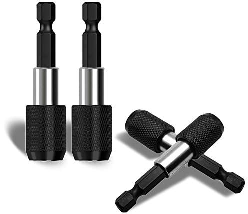 TUAKIMCE 4 Stück 60mm Schnellwechsel Bithalter Magnetisch 1/4 Sechskantschaft für Akkuschrauber Bohrmaschine Schraubendreher Schlagschrauber Windschraube