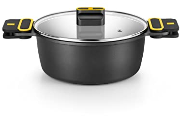 BRA Daily Pro | Hoher Kochtopf 24 cm aus Aluminiumguss, antihaftbeschichtet ohne PFOA, für alle Herdarten und Induktion geeignet