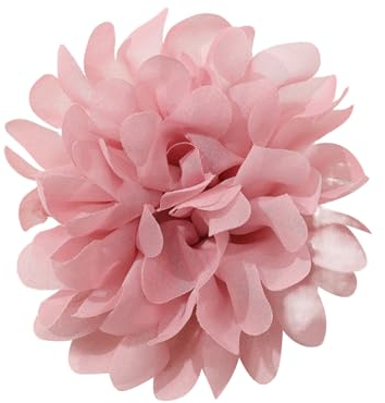 Kingke Ankexin Broche élégante en forme de camélia en mousseline de soie pour femme, Size reference picture, Tissu