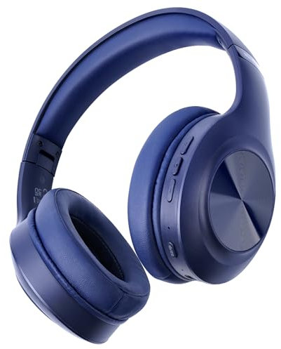 Siindoo JH-923 - Auriculares inalámbricos sobre la Oreja, 65 Horas de reproducción, Modos de Sonido 3EQ, Audio de Alta resolución con micrófono de Graves Profundos, Auriculares Bluetooth Plegables y
