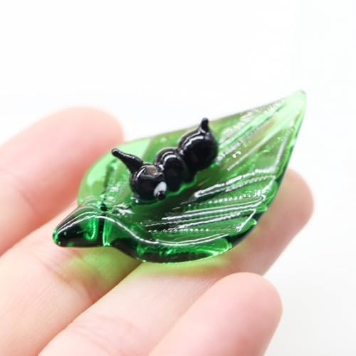 Mini cristallo verde foglia di vetro insetti formiche: statuette da tavolo Decor cristallo stanza ornamento scultura regalo donna