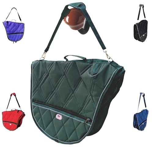 Majestic Ally 1000D Nylon Reflective English Saddle Carry Bag, Hunter Green, 28 x 23, Travel