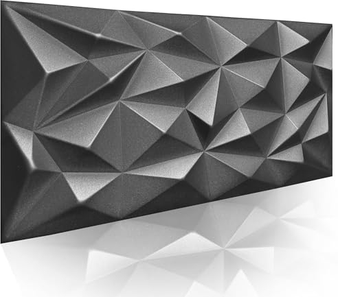 Panneaux 3D Polystyrène XPS Styrofoam - Panneaux muraux et de plafond modernes - Panneaux muraux flexibles légers 100 cm x 50 cm / ‎‎2 m² - 4 pièces (Noir 03)