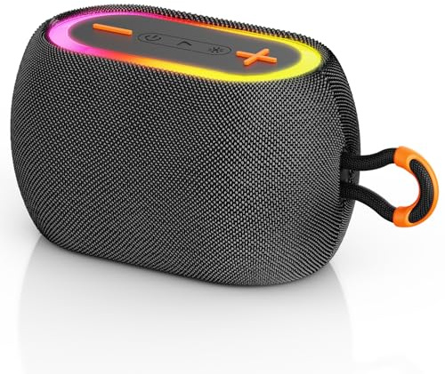 JYX Portable Bluetooth Speaker with 360° Stereo Sound, Bluetooth 5.3, 24H Playtime, TWS Pairing, RGB Lights, Waterproof Design - Perfect for Travel, Parties, Sports, Indoors & Outdoors