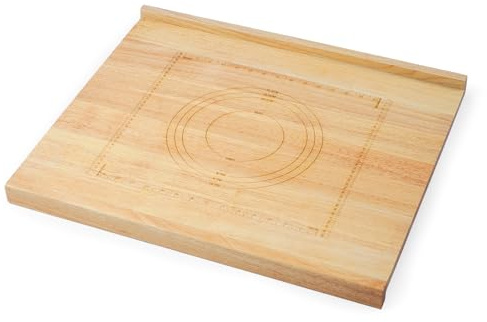 Schneidebrett holz gross H x B x T: ca. 4 x 61 x 51 cm Schneidebrett mit Maßband und Anschlagkante als Frühstücksbretter, Küchenbretter, Servierbretter, Brotbretter