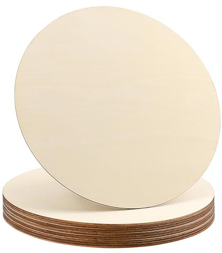 MAKTSAM 18 PCS 12 Inch Round Wooden Circles, 30cm Unfinished Wooden Discs, Blank Round Wood Boards for Painting Carving DIY Project