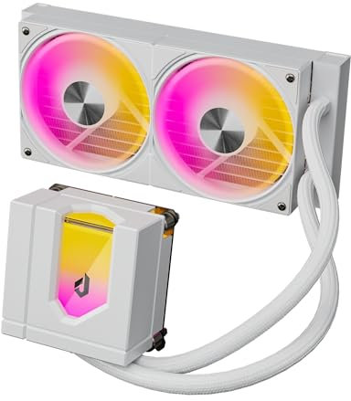 upHere E240TC AIO - Raffreddamento ad acqua 240 mm, ventola ARGB (600 – 1800 RPM), raffreddamento ad acqua, efficiente CPU con copertura magnetica, design flessibile, compatibile con Intel 1851 1700 &