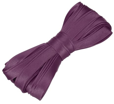 sourcing map Double Fold Bias Tape for Sewing 2/5 Inch x 5.5 Yards Satin Pre-fold Continuous Binding Tape for Seaming Quilting Hemming Binding DIY Crafts, Dark Purple