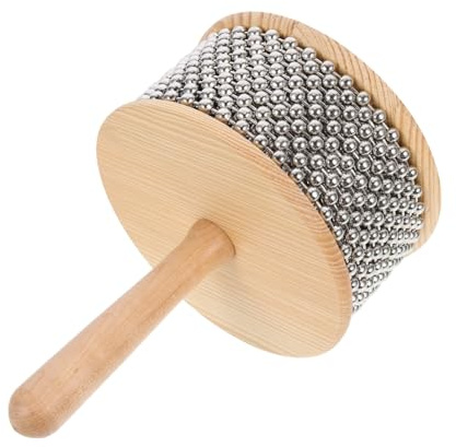 CONGARTENO Cabasa in Metallo Strumento Percussione Giocattolo Musicale Per Ragazzo Ragazza Ragazza Manico in Legno Educativo e Creativo Per Allenare La Coordinazione Occhio-mano