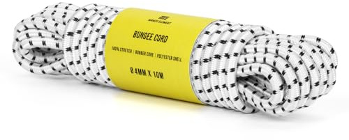 Manco Element Gummirep 4mm x 10m Expanderrep Elastisk Sladd Gummisnöre - Vit/Svart