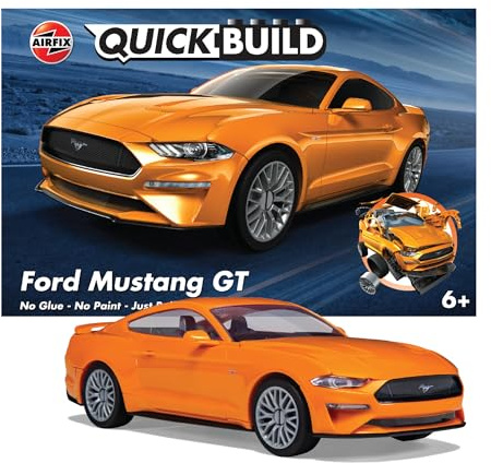 Airfix Quickbuild Plastic Model Kit - Ford Mustang GT - Easy Assembly Snap Together Model Car Kit, Classic Sports Car for Adults & Kids to Build