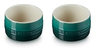 Le Creuset Stoneware Round Ramekin Straight Wall Set of 2, 6.75oz. Each, Artichaut