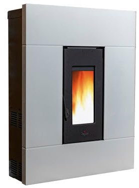 Suinga Estufa de pellets. Eficiencia y diseño superior con una superficie calefactable, Color Blanco (Pegaso Tabla 7.7 KW)