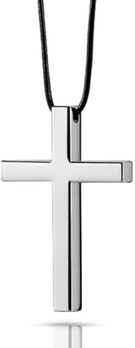 KITUREK Cross Hanging Ornaments for RearView Mirror, Metal Car Charm,Silver
