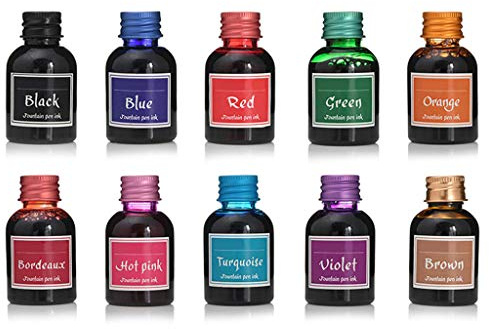 EINCORN Tinta de caligrafía de 10 colores, juego de tinta para escritura artística, dibujo, botellas de tinta de 30 ml para arte de resina, vasos y pintura