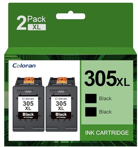 Coloran 305XL Schwarz Kompatible Patronen für HP 305 XL für HP DeskJet 2710 2720 2700 DeskJet Plus 4100 4110 4120 Envy 6010 6020 6032 Envy Pro 6400 6420 (2 Schwarz)