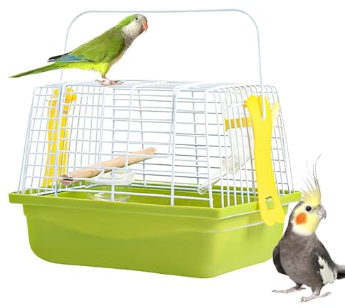 Jaula de transporte de aves – Portador portátil para aves de compañía, jaula de transporte para pájaros pequeños | Transportador ligero de malla para tortolitos, caja de transporte de aves prat