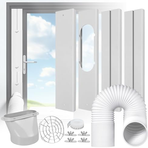 cocobeen Portable Air Conditioner Window Kit - Adjustable Universal Window Seal AC Vent Kit with 5.9” Exhaust Hose for Sliding Vertical/Horizontal Windows