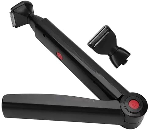 Afeitadora Eléctrica para Espalda, USB Depiladora Corporal Hombre con 2 Hojas Intercambiables y Mango Plegable para Hombres Barba y Cabello y Cuerpo sin Dolor y sin Callejones sin Salida Depilación