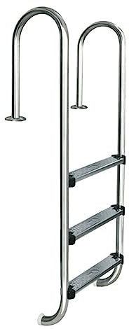 Générique Échelle de Piscine antidérapante en Acier Inoxydable, marches épaisses de 2/3 marches avec Rampe pour intérieur/extérieur – Finition argentée Durable, paroi Tubulaire de 1,2 mm