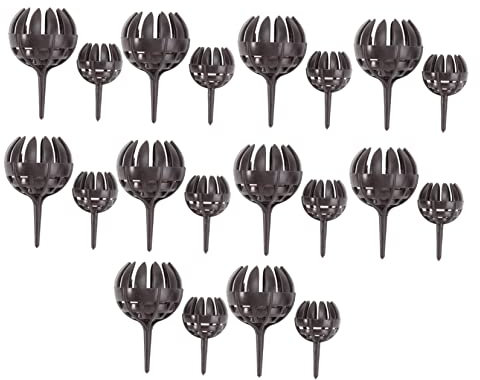 CIYODO Lot de 20 Boîtes à Engrais en Plastique Noir, Rondes, 10 Grandes et 10 Petites, pour Bonsaï et Plantes au Jardin