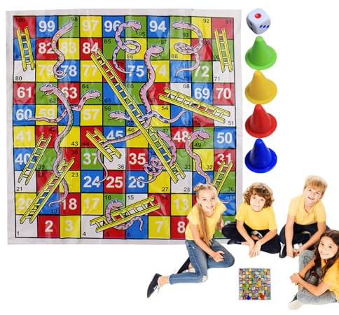 Tyinerc Schlangen und Leitern | Mini-Spiel Schlangen und Leitern, tragbares Spielzeug für und Erwachsene, geeignet für Reisen, Partys, Familientreffen, Outdoor-Aktivitäten