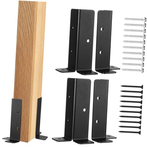 SOESFOUFU 4 Sets Heavy Duty Post Brackets Metal Pergola Deck Post Base Brackets Kit for Railing Fence Mailbox Mounting Anchor Support