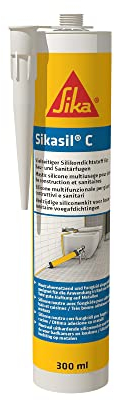 Sikasil-C - Mastic silicone neutre fongicide - Sika - Cartouche de 300 ml, Gris béton