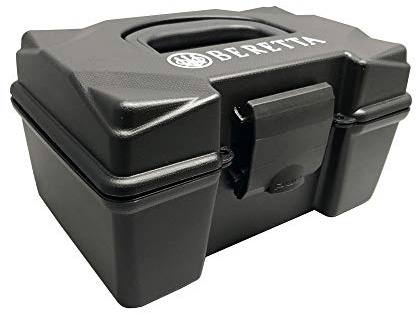 Box Beretta PORTACARTUCCE E02870 Cal. 12-100 pz Colore Nero Realizzata in plietilene. Predisposta per Chiusura con Lucchetto Dimensioni: 235 x 160 x 140 mm