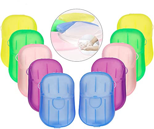 12 PCS (240 feuilles) Feuilles de savon en papier jetables, désinfectantes, antibactériennes, pour les voyages et le camping.