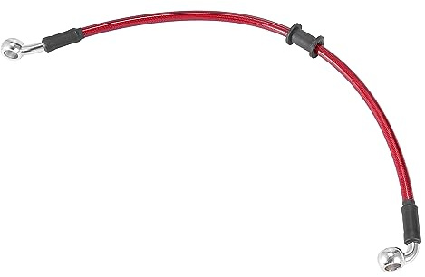 Motoforti - Tubo idraulico rinforzato per freno e frizione, 40 cm / 15,75, per moto, in acciaio inossidabile intrecciato, colore rosso
