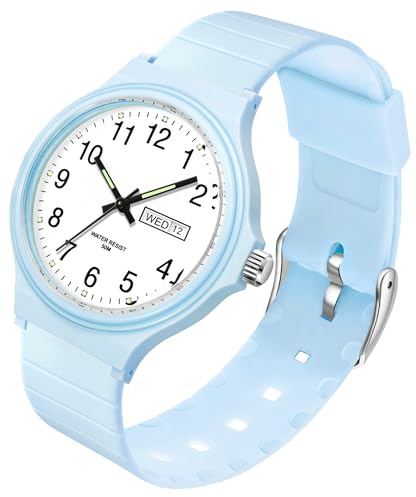 Women's Watch Waterproof Analogue Watches Sport Simple Minimalist Casual Wrist Watch Luminous Ladies Wristwatch Calendar Second Hand Watch for Women Girls Teenager