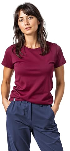ALPIN LOACKER T-Shirt Donna in Lana Merino - Maglietta Termica a Manica Corta per Sport e Outdoor, Bacca