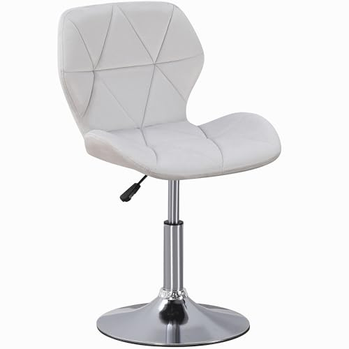 Charles Jacobs Static Swivel Geometric Design Chair with Adjustable Height - Grey Velvet